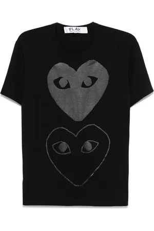 Comme des Garçons T-shirt à imprimé double cœur