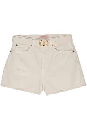 Twin-Set Short en jean à bords francs
