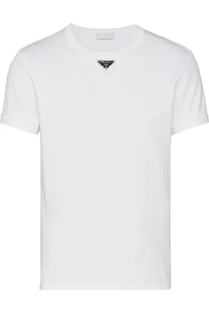 Prada T-shirt en coton à logo triangulaire