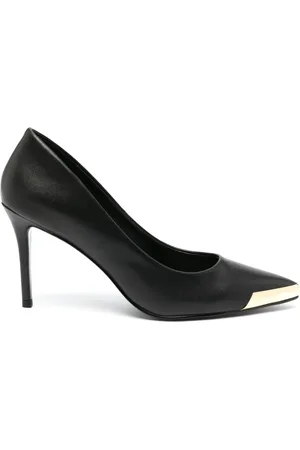 VERSACE Escarpins en cuir 85 mm à bout métallique