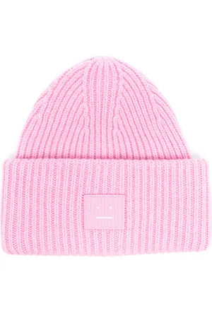 Acne Studios Bonnet nervuré à patch Face