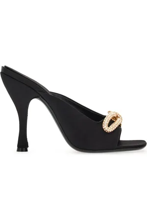 Salvatore Ferragamo Mules à nœud orné de cristaux 105 mm