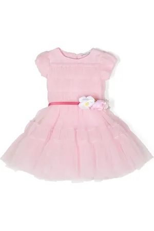 MONNALISA Robe en tulle à fleurs appliquées