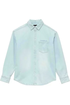 Purple Brand Chemise en jean à logo embossé