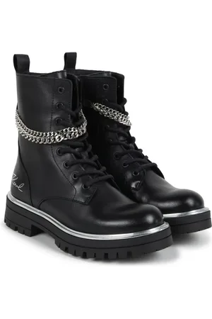 Karl Lagerfeld Bottines en cuir à détail de chaîne