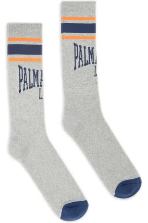 Palm Angels Chaussettes à logo en jacquard