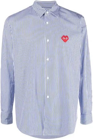 Comme des Garçons Chemise rayée à logo brodé