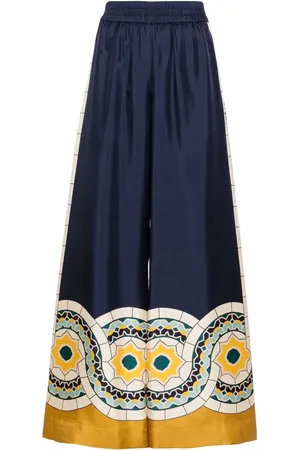 La DoubleJ Pantalon palazzo en soie à taille haute