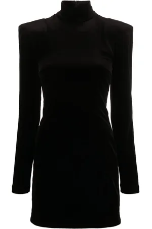 Patou Robe en velours à col montant