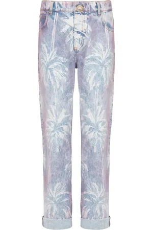 Balmain Jean ample à imprimé palmier