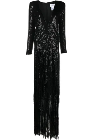 Ana Radu Robe longue ornée de sequins à col v