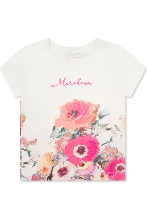 Marchesa Notte T-shirt fleuri à logo brodé