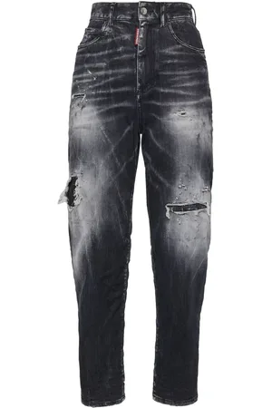 Dsquared2 Jean droit à effet usé