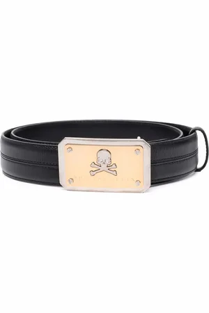 Philipp Plein Ceinture en cuir à plaque tête de mort