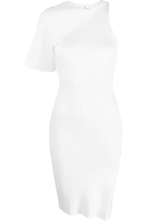 Courrèges Robe mi-longue à ourlet asymétrique