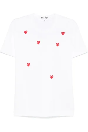 Comme des Garçons T-shirt en coton à imprimé coeur