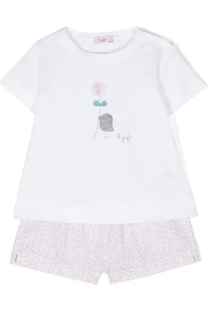Il gufo Short en coton à fleurs