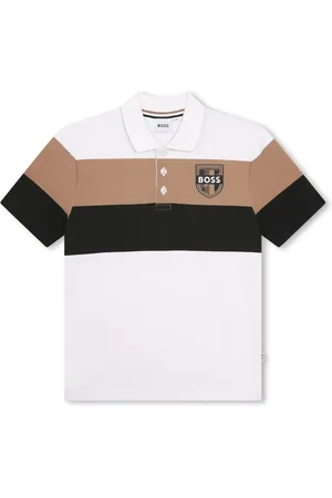 HUGO BOSS Polo rayé à logo imprimé