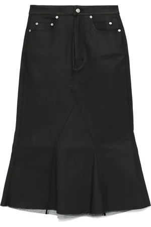 Rick Owens Jupe mi-longue à fini enduit