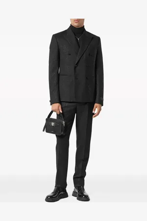 VERSACE Blazer croisé à motif Barocco en jacquard