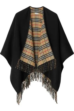 Burberry Cape réversible en laine à carreaux