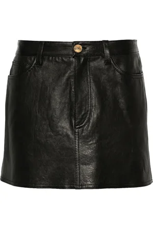 Etro Minijupe en cuir à taille basse