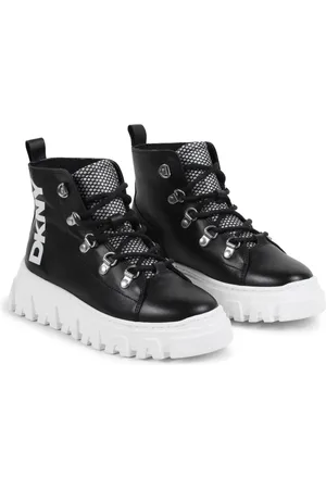 DKNY Bottines en cuir à logo imprimé