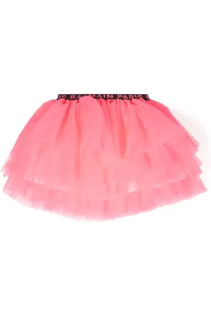 Balmain Jupe en tulle à ceinture logo