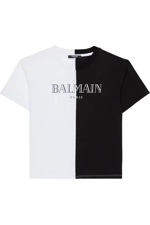 Balmain T-shirt en coton à design bicolore