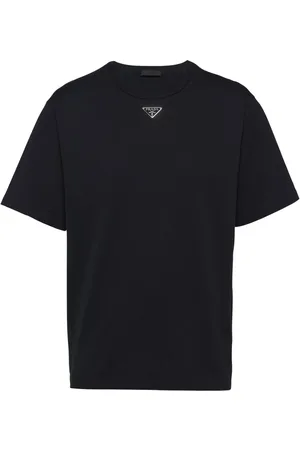 Prada T-shirt en coton à logo triangulaire