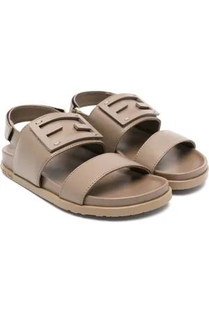 Fendi Sandales en cuir à patch logo