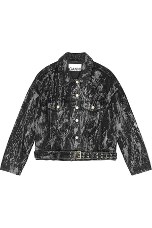 Ganni Veste en jean à taille ceinturée