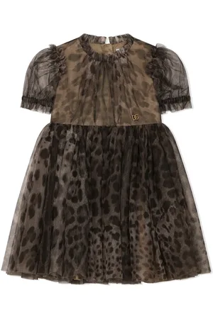 Dolce & Gabbana Robe en tulle à imprimé léopard