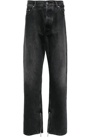 OFF-WHITE Jean droit à détail de zip