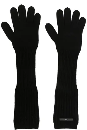 Y-3 Gants en maille côtelée à patch logo