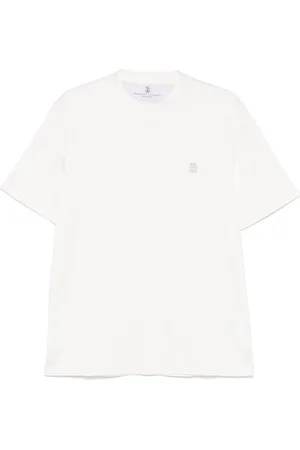 Brunello Cucinelli T-shirt à logo brodé