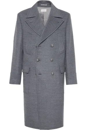 Brunello Cucinelli Manteau en laine à boutonnière croisée
