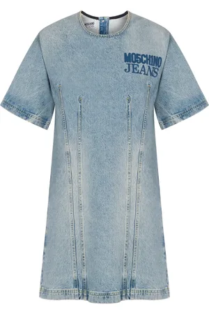 Moschino Robe-chemise en jean à logo imprimé
