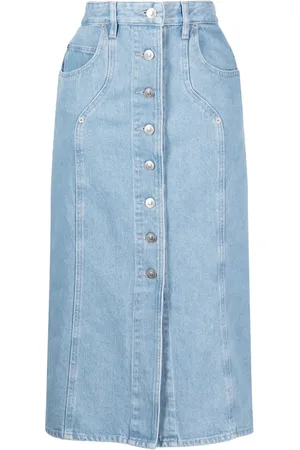 Marant Etoile Jupe en jean Vandy à coupe mi-longue