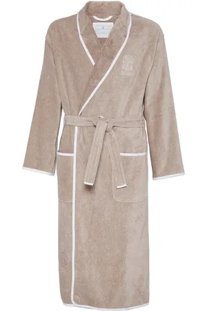 Brunello Cucinelli Peignoir en coton à taille ceinturée