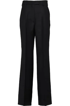 Prada Pantalon en mohair à plaque logo
