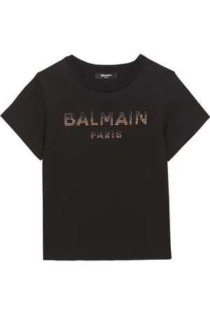 Balmain T-shirt à logo strassé