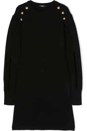Balmain Robe nervurée à boutons