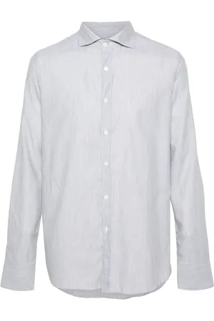 CANALI Chemise en coton à col biaisé