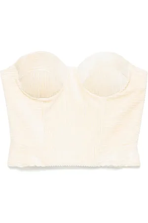 ERMANNO SCERVINO Haut bustier en velours à design nervuré