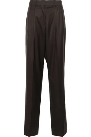 Stella McCartney Pantalon en laine à design plissé