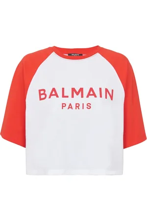 Balmain T-shirt en coton à logo imprimé