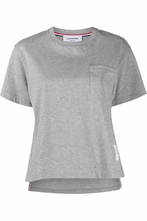 Thom Browne T-shirt en coton à détail tricolore