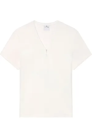Courrèges T-shirt en coton mélangé à col v