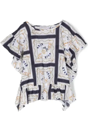 MONNALISA Blouse en coton à imprimé abstrait